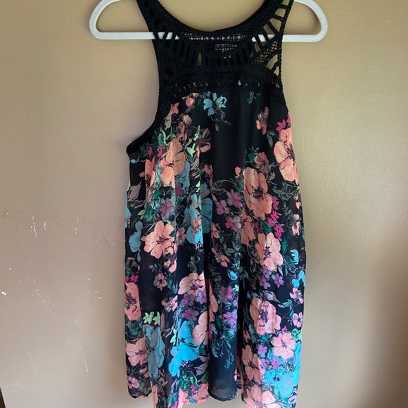 LADIES WOMEN  XL MULTI COLOR BLUE PINK BLACK DRESS - Picture 2 of 5